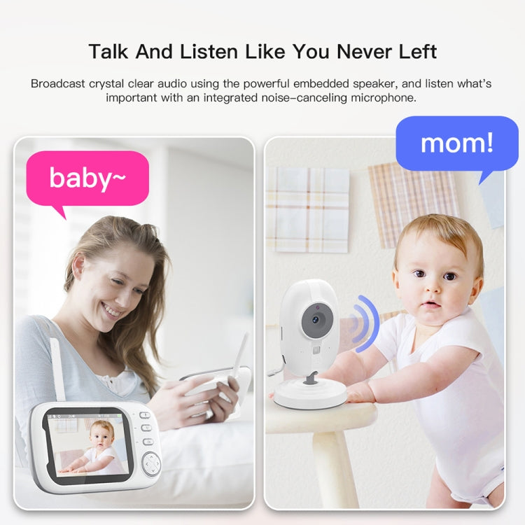 ABM600 3.5 inch Wireless Video Night Vision Baby Monitor Security Camera(US Plug) by bashfashion
