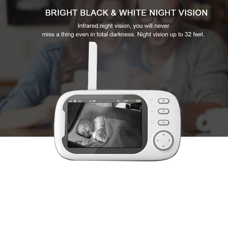 ABM600 3.5 inch Wireless Video Night Vision Baby Monitor Security Camera(US Plug) by bashfashion