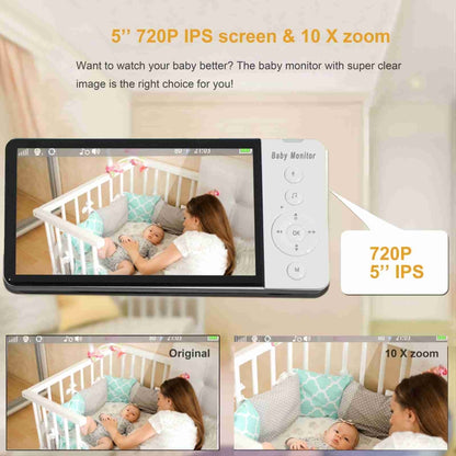 ABM700 5 inch Wireless Video Night Vision Baby Monitor Security Camera(US Plug) by bashfashion