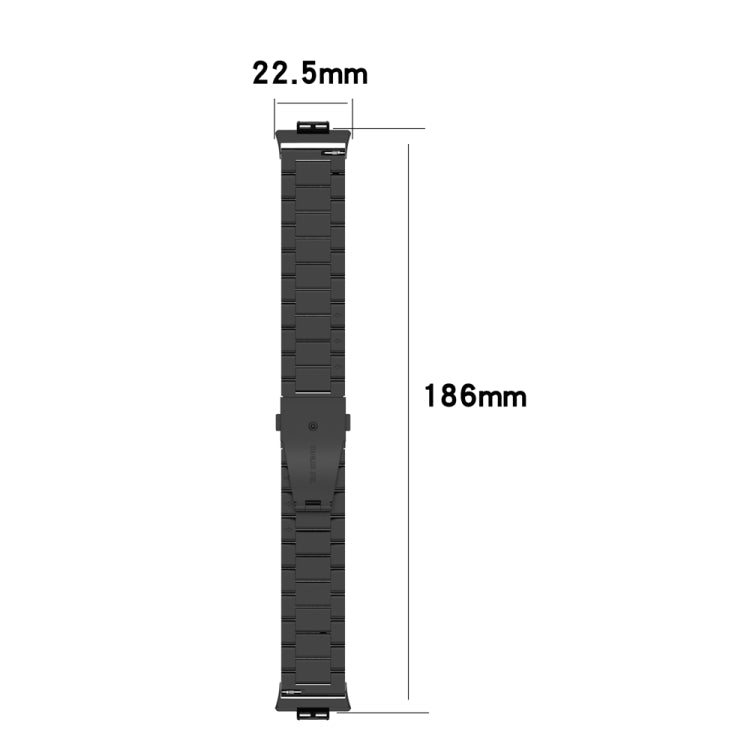 For Huawei Watch Fit Special Edition Three Strains Stainless Steel Watch Band(Black) by bashfashion
