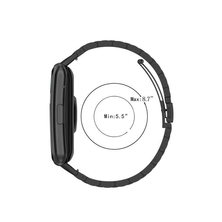 For Huawei Watch Fit Special Edition Three Strains Stainless Steel Watch Band(Black) by bashfashion