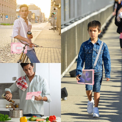 For Samsung Galaxy Tab A9+/A11+ 360 Degree Rotation PC Contrast Silicone Tablet Case(Rose Gold) by bashfashion