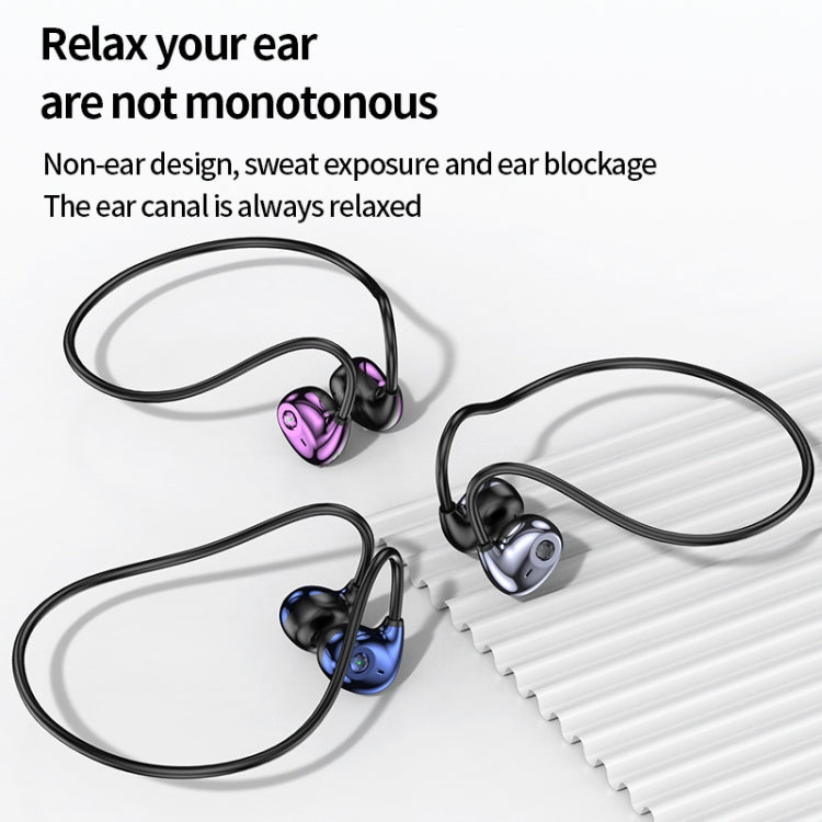 A59 Open Air Conduction Built-in Microphone Wireless Bluetooth Neckband Earphone(Grey) by bashfashion