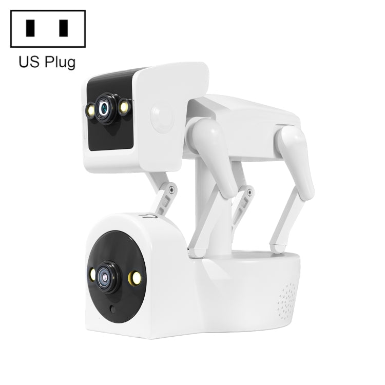 ESCAM PT212 4MP Dual Lens Robot Dog WiFi Camera Supports Cloud Storage/Two-way Audio/Night Vision, Specification:US Plug by ESCAM