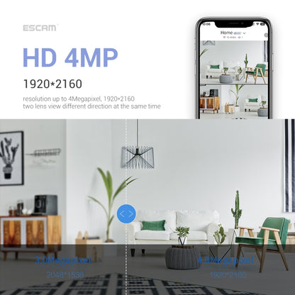 ESCAM PT212 4MP Dual Lens Robot Dog WiFi Camera Supports Cloud Storage/Two-way Audio/Night Vision, Specification:US Plug by ESCAM