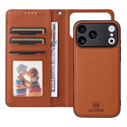 For iPhone 17 Pro Max BETOPNICE BN-005 2 in 1 Detachable Imitate Genuine Leather Phone Case(Brown) by BETOPNICE