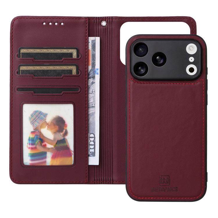 For iPhone 17 Pro Max BETOPNICE BN-005 2 in 1 Detachable Imitate Genuine Leather Phone Case(Wine Red) by BETOPNICE