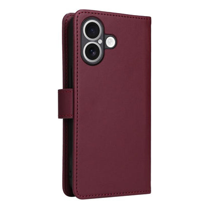 For iPhone 17 BETOPNICE BN-005 2 in 1 Detachable Imitate Genuine Leather Phone Case(Wine Red) by BETOPNICE