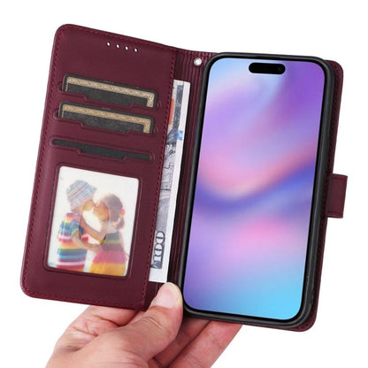 For iPhone 17 BETOPNICE BN-005 2 in 1 Detachable Imitate Genuine Leather Phone Case(Wine Red) by BETOPNICE