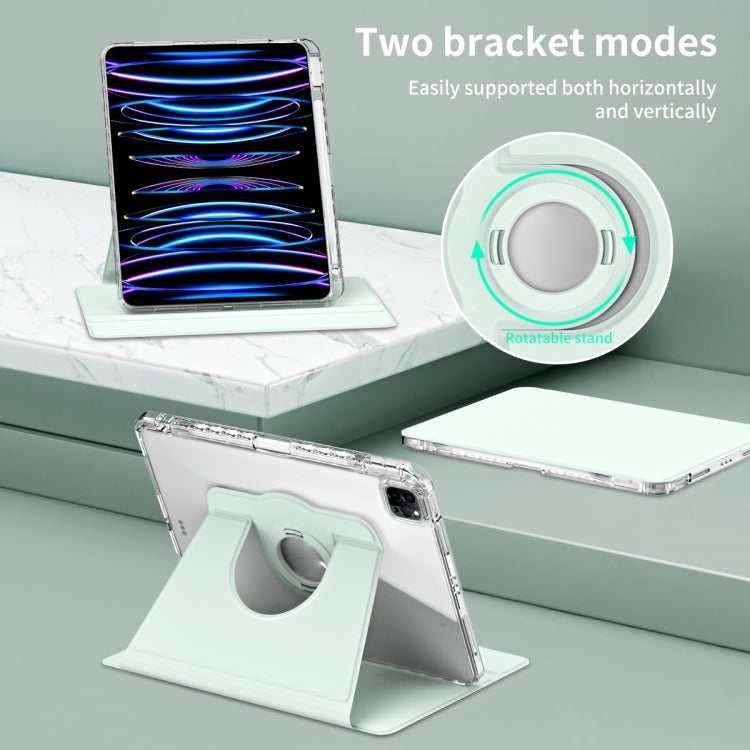 For iPad Pro 11 2022 / Air 10.9 2022 360 Rotation Detachable Clear Acrylic Leather Tablet Case(Light Green) by bashfashion