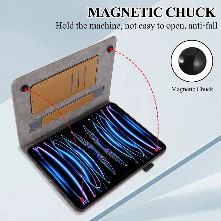 For iPad mini 6 / mini 2024 Litchi Texture Leather Sucker Tablet Case(Brown) by bashfashion