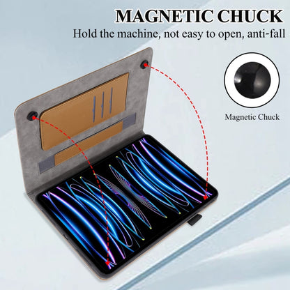 For iPad mini 6 / mini 2024 Litchi Texture Leather Sucker Tablet Case(Brown) by bashfashion