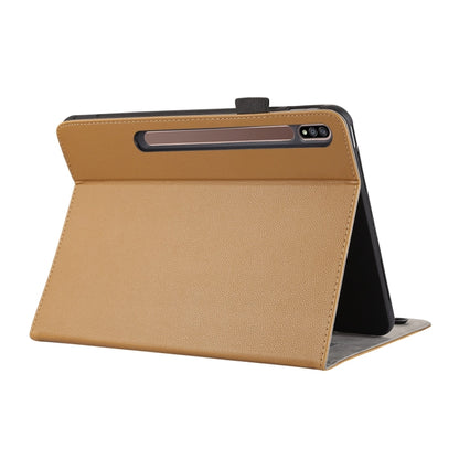 For Samsung Galaxy Tab S7 Lite / S7+ Litchi Texture Leather Sucker Tablet Case(Brown) by bashfashion
