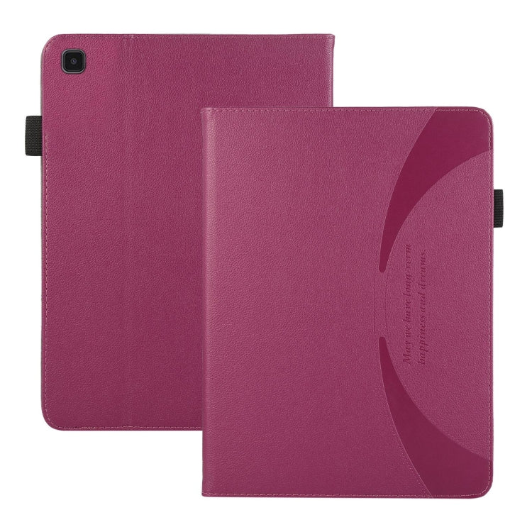 For Samsung Galaxy Tab A7 2020 Litchi Texture Leather Sucker Tablet Case(Purple) by bashfashion
