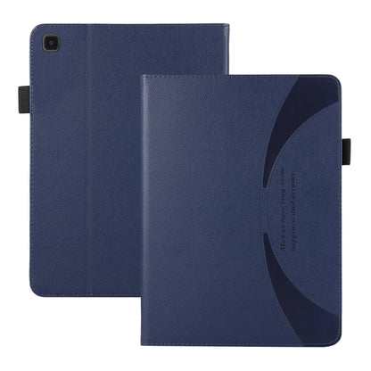 For Samsung Galaxy Tab A7 2020 Litchi Texture Leather Sucker Tablet Case(Dark Blue) by bashfashion