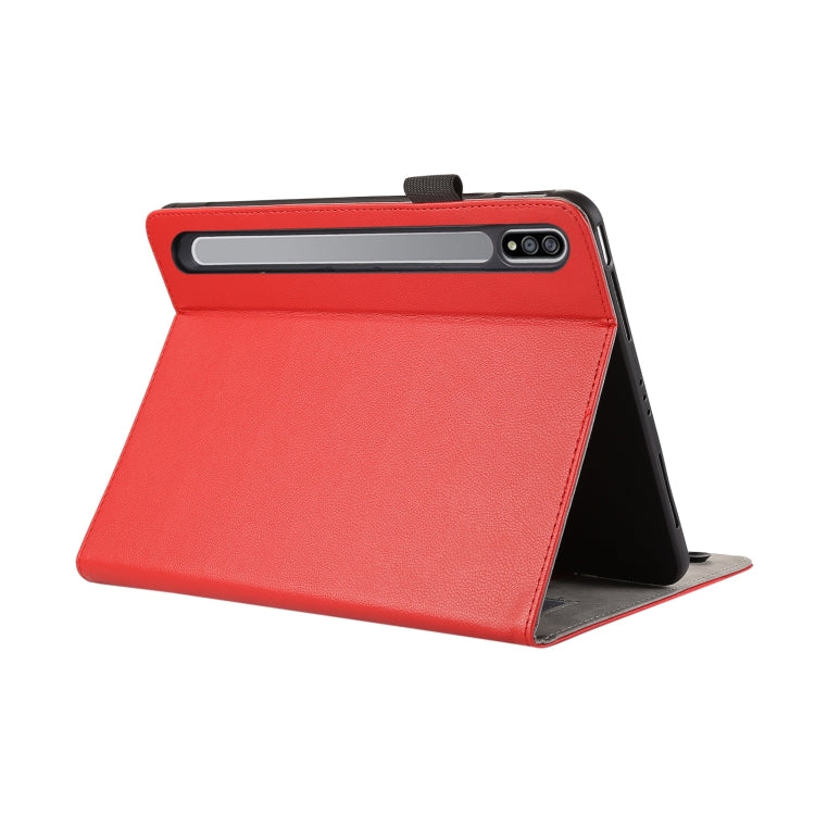 For Samsung Galaxy Tab S9 / S8 / S7 Litchi Texture Leather Sucker Tablet Case(Red) by bashfashion