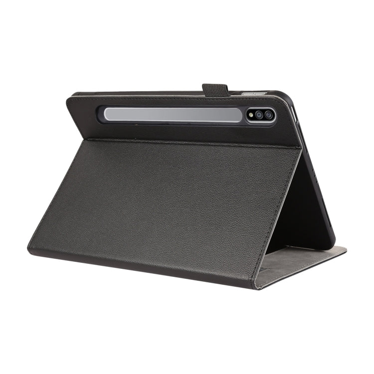 For Samsung Galaxy Tab S9 / S8 / S7 Litchi Texture Leather Sucker Tablet Case(Black) by bashfashion