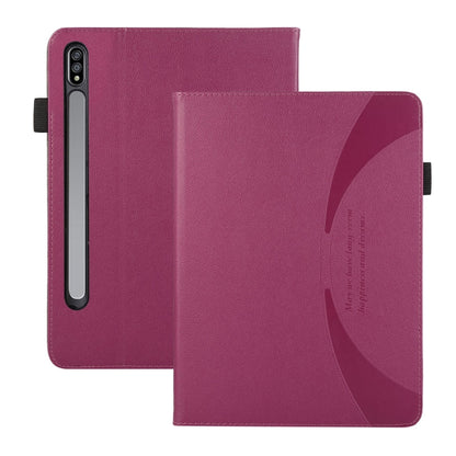 For Samsung Galaxy Tab S9 / S8 / S7 Litchi Texture Leather Sucker Tablet Case(Purple) by bashfashion
