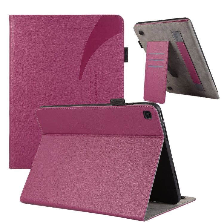 For Samsung Galaxy Tab A8 Litchi Texture Leather Sucker Tablet Case(Purple) by bashfashion
