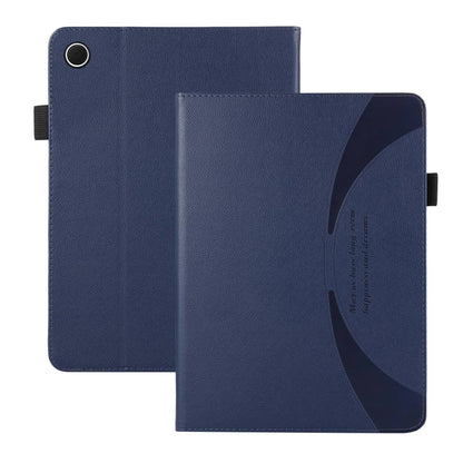 For Samsung Galaxy Tab A8 Litchi Texture Leather Sucker Tablet Case(Dark Blue) by bashfashion