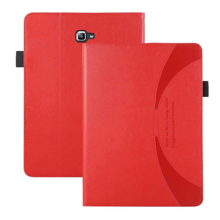 For Samsung Galaxy Tab A 10.1 2016 T580 Litchi Texture Leather Sucker Tablet Case(Red) by bashfashion