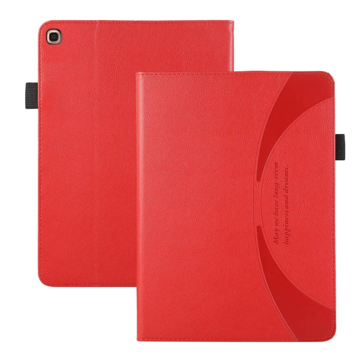 For Samsung Galaxy Tab A 10.1 2019 T510 Litchi Texture Leather Sucker Tablet Case(Red) by bashfashion