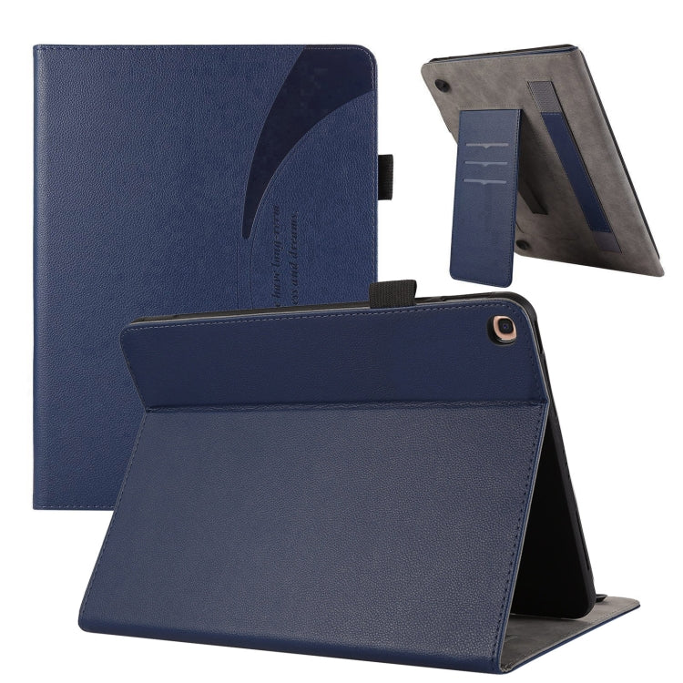 For Samsung Galaxy Tab A 10.1 2019 T510 Litchi Texture Leather Sucker Tablet Case(Dark Blue) by bashfashion