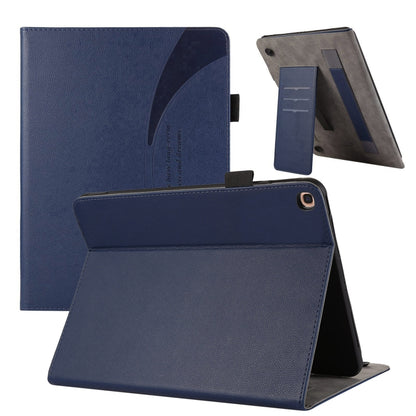 For Samsung Galaxy Tab A 10.1 2019 T510 Litchi Texture Leather Sucker Tablet Case(Dark Blue) by bashfashion