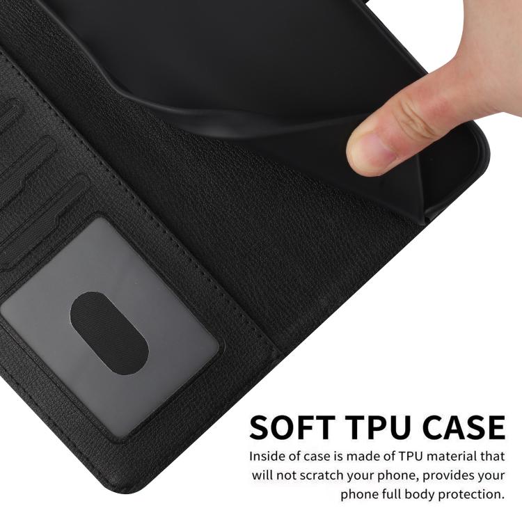 For iPhone 16e Cartoon Cats Leather Phone Case(Black) by bashfashion