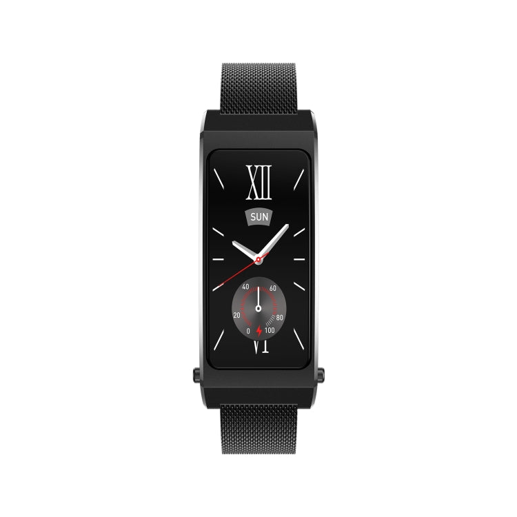 K7 1.14 inch TFT Screen Smart Call Bracelet, BT Call / Heart Rate / Blood Pressure / Blood Oxygen, Strap:Milanese Steel Strap(Black) by bashfashion