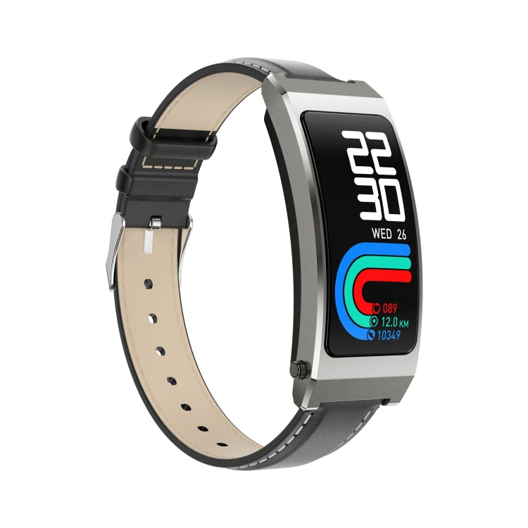 K7 1.14 inch TFT Screen Smart Call Bracelet, BT Call / Heart Rate / Blood Pressure / Blood Oxygen, Strap:Leather Strap(Tarnish) by bashfashion