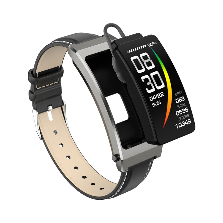 K7 1.14 inch TFT Screen Smart Call Bracelet, BT Call / Heart Rate / Blood Pressure / Blood Oxygen, Strap:Leather Strap(Tarnish) by bashfashion