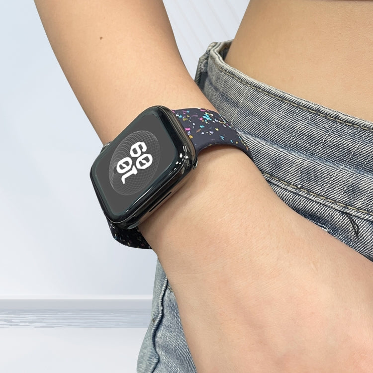 For Apple Watch Ultra 2 49mm Floral Silicone Watch Band(Blue) by bashfashion