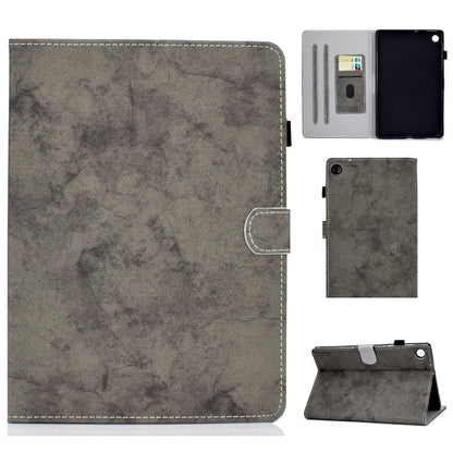 For Samsung Galaxy Tab A11 / A9 Marble Style Cloth Texture Smart Leather Tablet Case(Grey) by bashfashion