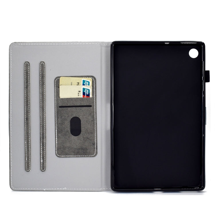 For Samsung Galaxy Tab A11 / A9 Marble Style Cloth Texture Smart Leather Tablet Case(Grey) by bashfashion