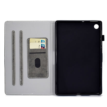 For Samsung Galaxy Tab A11 / A9 Marble Style Cloth Texture Smart Leather Tablet Case(Grey) by bashfashion