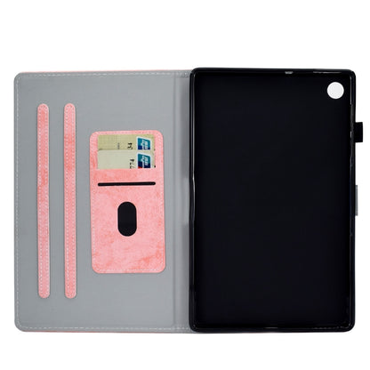 For Samsung Galaxy Tab A11+ / A9+ Marble Style Cloth Texture Smart Leather Tablet Case(Pink) by bashfashion