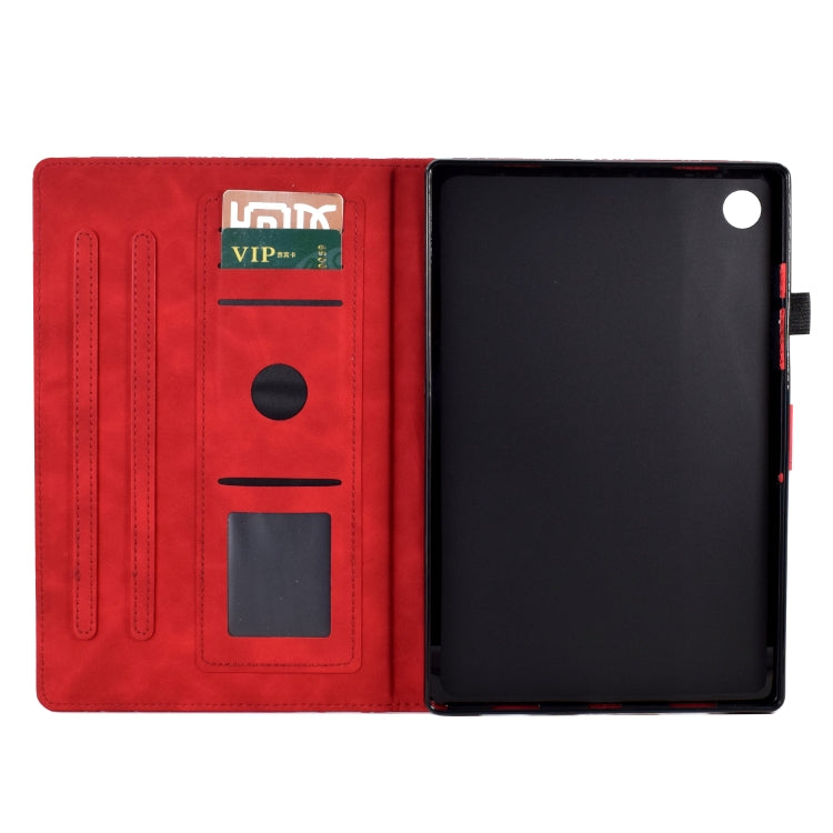 For Samsung Galaxy Tab A11 / A9 Fortune Tree Embossed Leather Smart Tablet Case(Red) by bashfashion