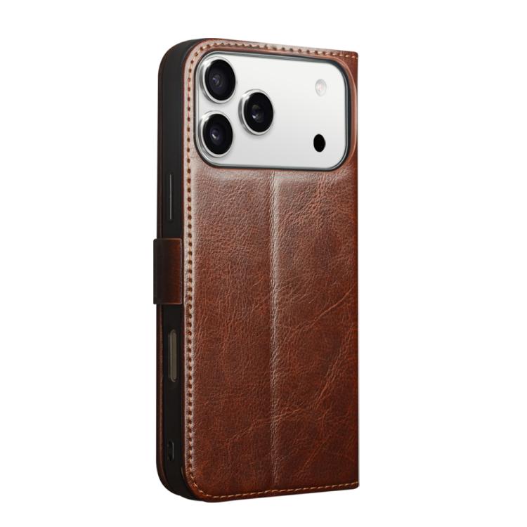 For iPhone 17 Pro QIALINO Classic 103 Buckle Genuine Leather Phone Case(Brown) by QIALINO