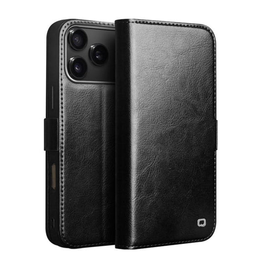 For iPhone 17 Pro Max QIALINO Classic 103 Buckle Genuine Leather Phone Case(Black) by QIALINO