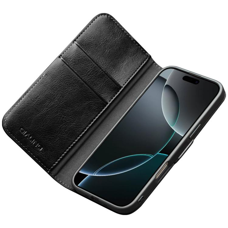For iPhone 17 Pro Max QIALINO Classic 103 Buckle Genuine Leather Phone Case(Black) by QIALINO