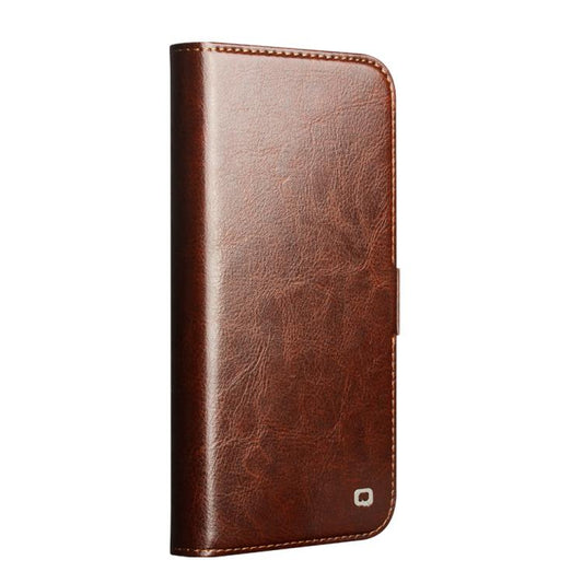 For iPhone 17 Pro Max QIALINO Classic 103 Buckle Genuine Leather Phone Case(Brown) by QIALINO
