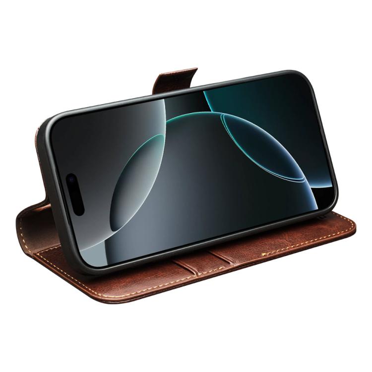 For iPhone 17 Pro Max QIALINO Classic 103 Buckle Genuine Leather Phone Case(Brown) by QIALINO