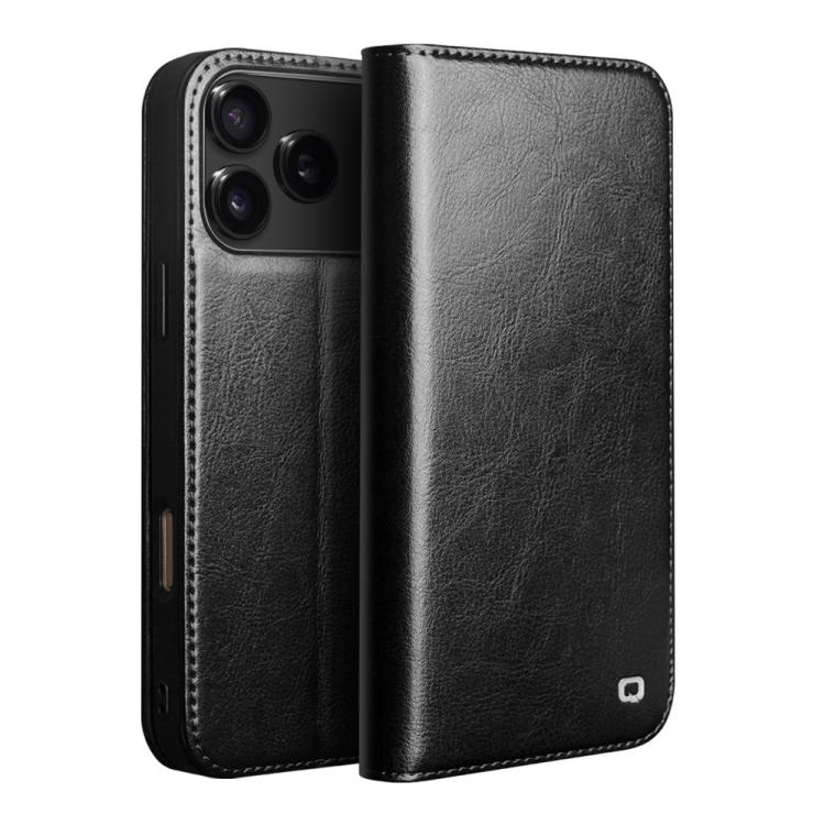 For iPhone 17 Pro QIALINO Classic Genuine Leather Phone Case(Black) by QIALINO