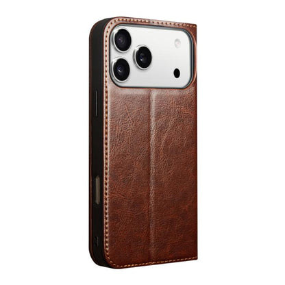 For iPhone 17 Pro QIALINO Classic Genuine Leather Phone Case(Brown) by QIALINO