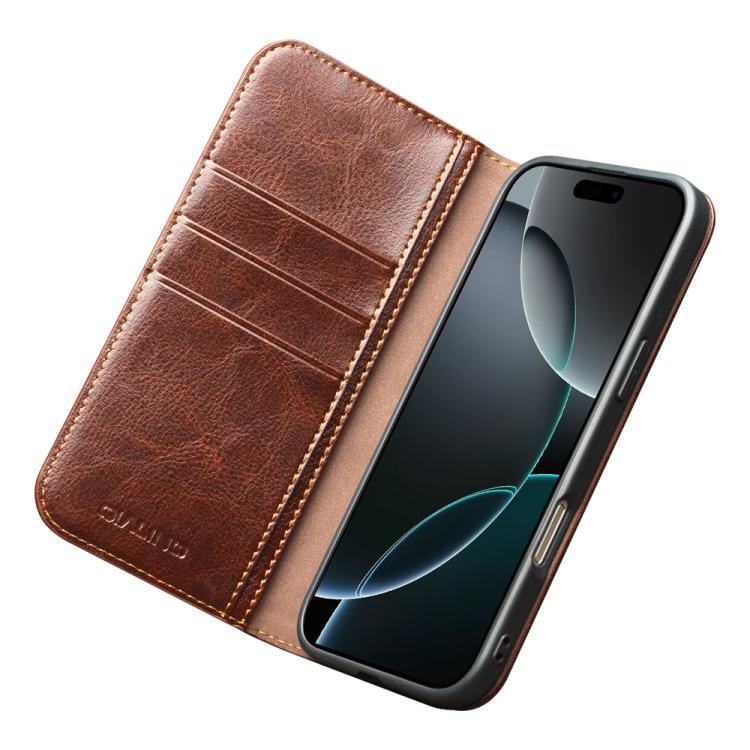 For iPhone 17 Pro QIALINO Classic Genuine Leather Phone Case(Brown) by QIALINO