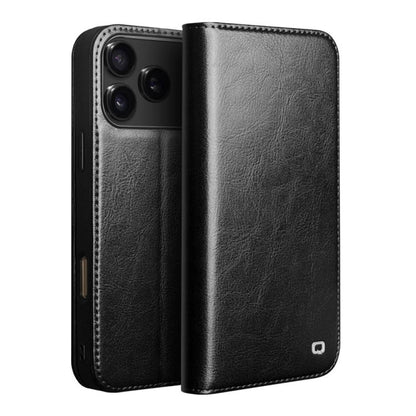 For iPhone 17 Pro Max QIALINO Classic Genuine Leather Phone Case(Black) by QIALINO