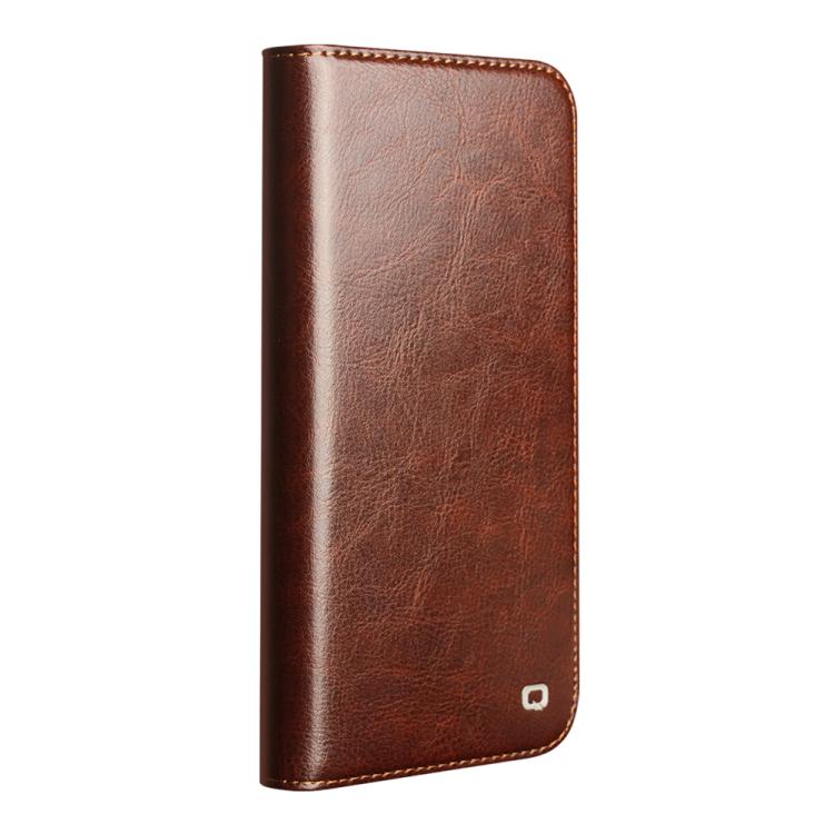For iPhone 17 Pro Max QIALINO Classic Genuine Leather Phone Case(Brown) by QIALINO