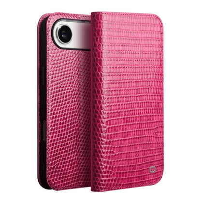 For iPhone Air QIALINO Little Crocodile Texture Genuine Leather Phone Case(Rose Red) by QIALINO