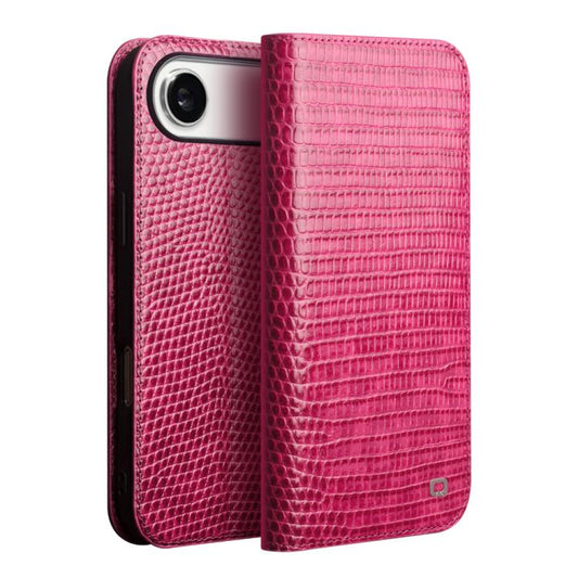 For iPhone Air QIALINO Little Crocodile Texture Genuine Leather Phone Case(Rose Red) by QIALINO